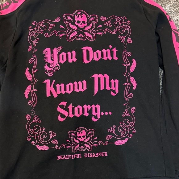 Beautiful Disaster Black and Pink Jacket - Picture 5 of 5